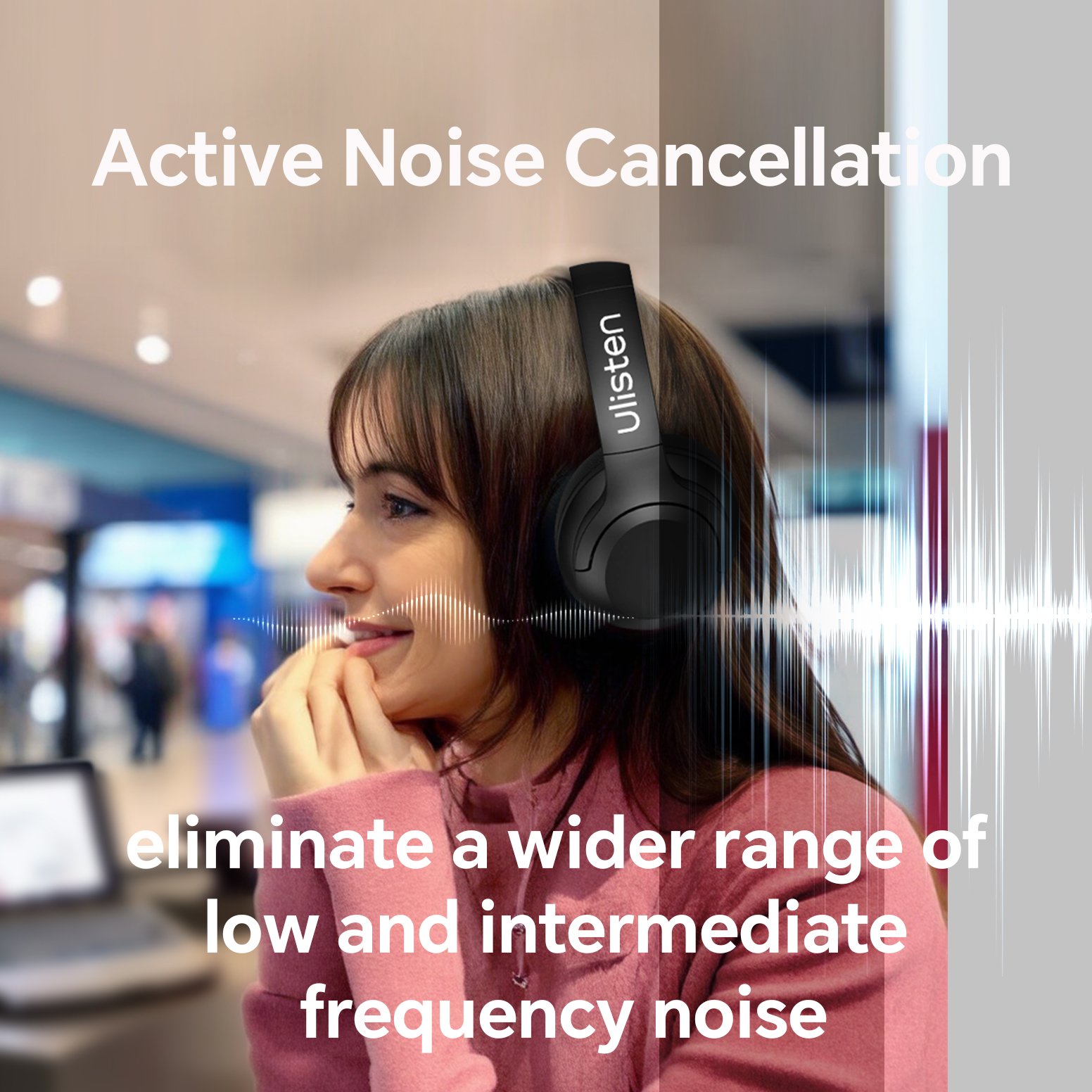 B1ANC (2) B1 ANC Active Noise Cancelling Over-Ear Headphones JL Chipset LED Battery Indicator Wireless Big Comfortable Earmuffs