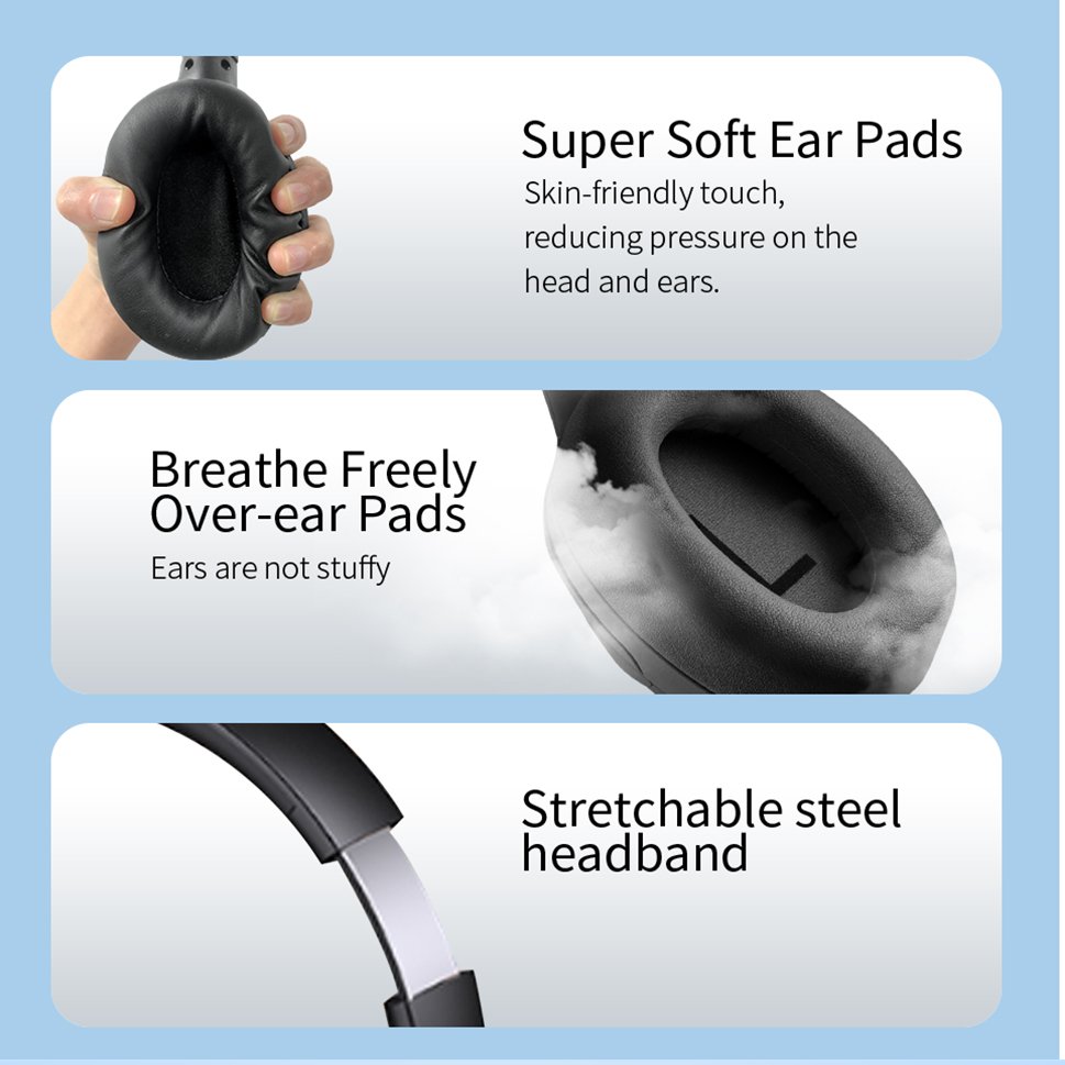 B1ANC (3) B1 ANC Active Noise Cancelling Over-Ear Headphones JL Chipset LED Battery Indicator Wireless Big Comfortable Earmuffs