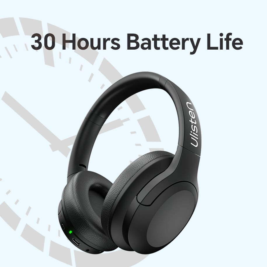 B1ANC (4) B1 ANC Active Noise Cancelling Over-Ear Headphones JL Chipset LED Battery Indicator Wireless Big Comfortable Earmuffs