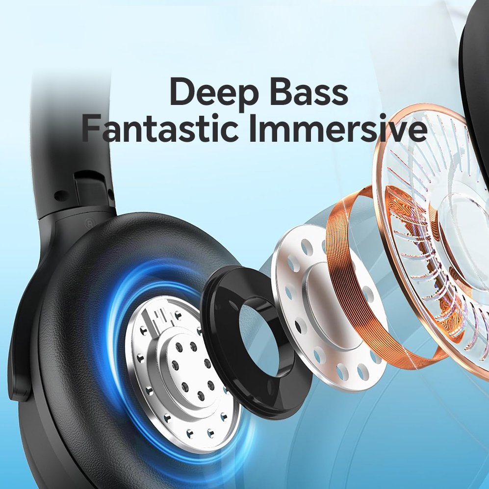 B1ANC (6) B1 ANC Active Noise Cancelling Over-Ear Headphones JL Chipset LED Battery Indicator Wireless Big Comfortable Earmuffs