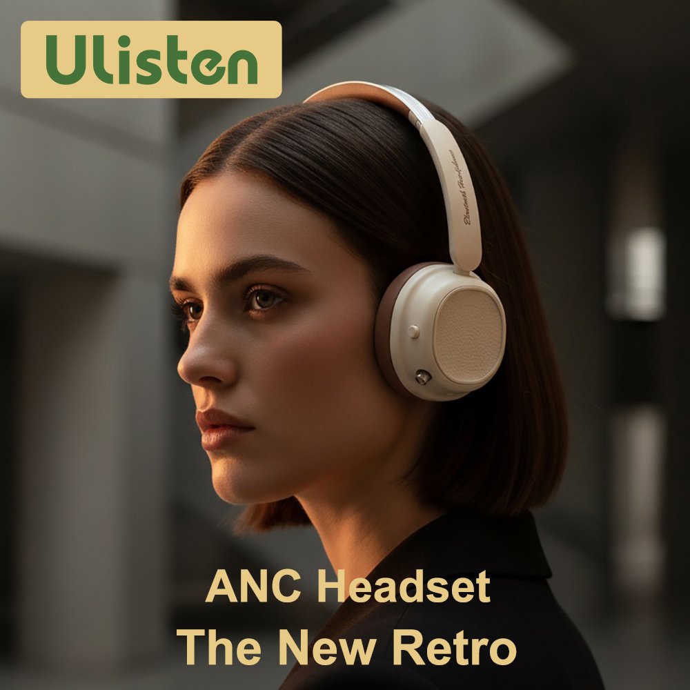 O4 (2) O4 Retro ANC-Kopfhörer (On-Ear), ganztägiger Tragekomfort, kristallklarer Bass, Ohrpolster aus Proteinleder, ergonomischer Metallbügel