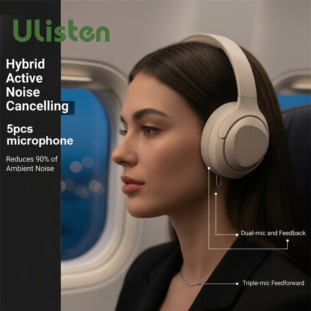 P8s – kabellose Over-Ear-Kopfhörer mit hybrider aktiver Geräuschunterdrückung und Mikrofon