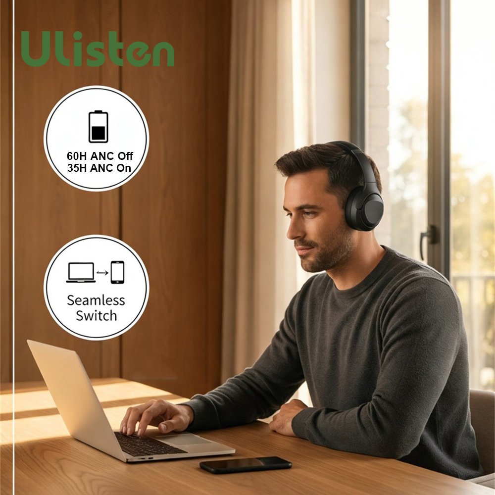 P8s – kabellose Over-Ear-Kopfhörer mit hybrider aktiver Geräuschunterdrückung und Mikrofon