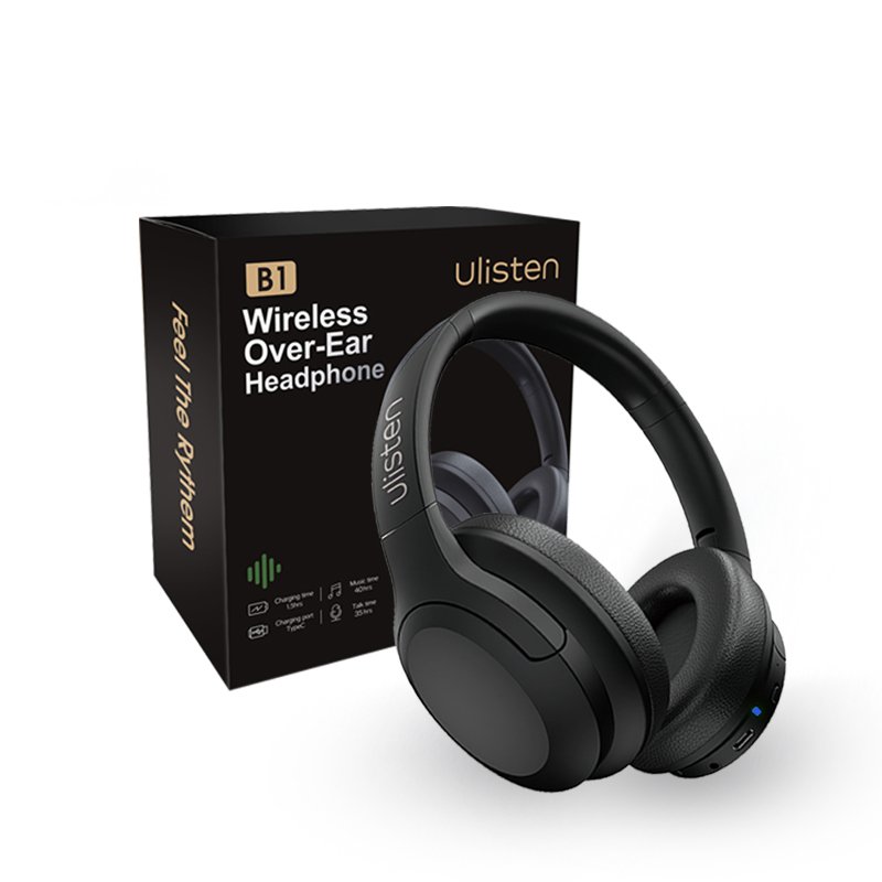 Ulisten B1 (5) B1 Universal Foldable Over-Ear Wireless Headphones Deep Bass Hi-res Sound for 5.3 20+ Hours Battery Life DJ Sports