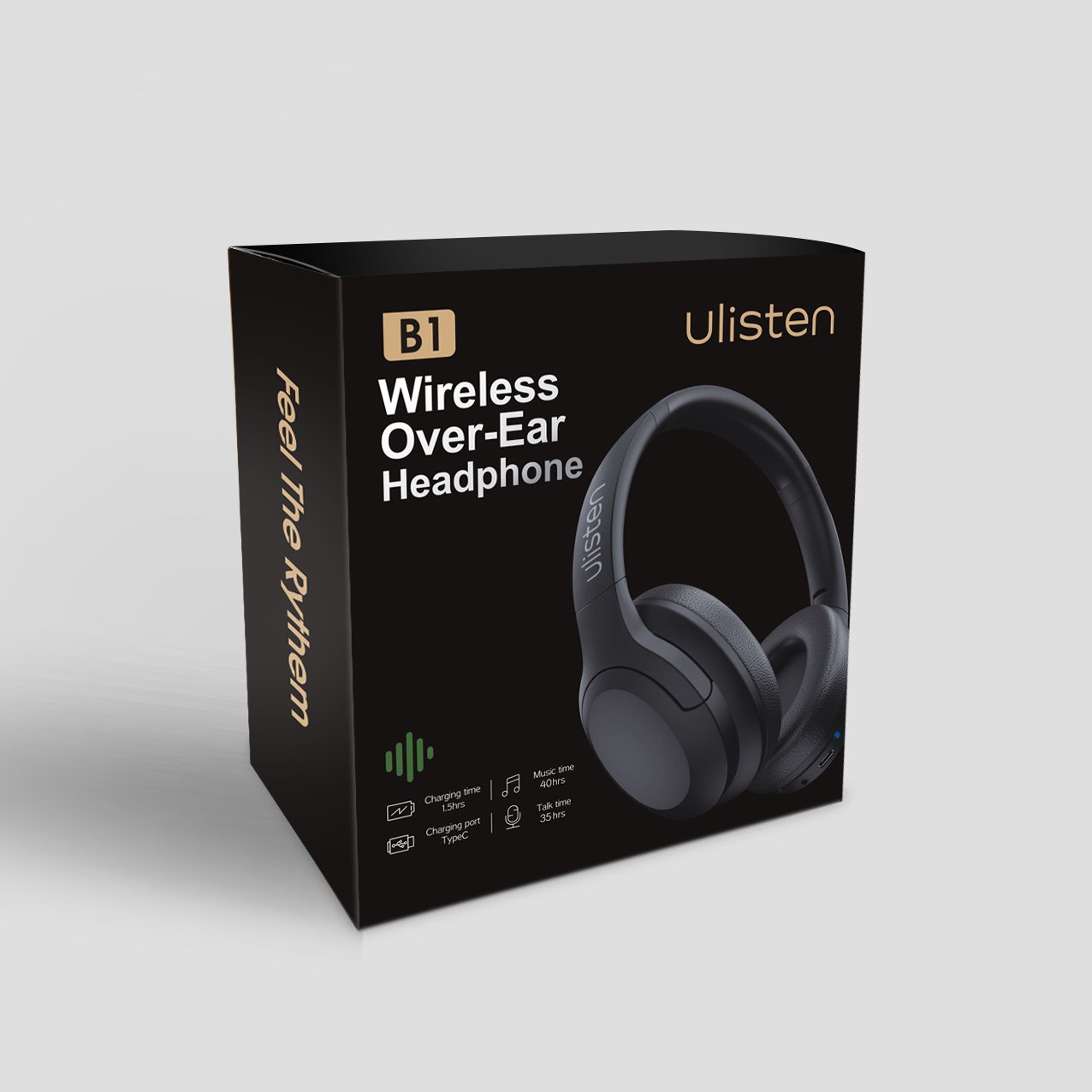 Ulisten B1 (6) B1 Universal Foldable Over-Ear Wireless Headphones Deep Bass Hi-res Sound for 5.3 20+ Hours Battery Life DJ Sports